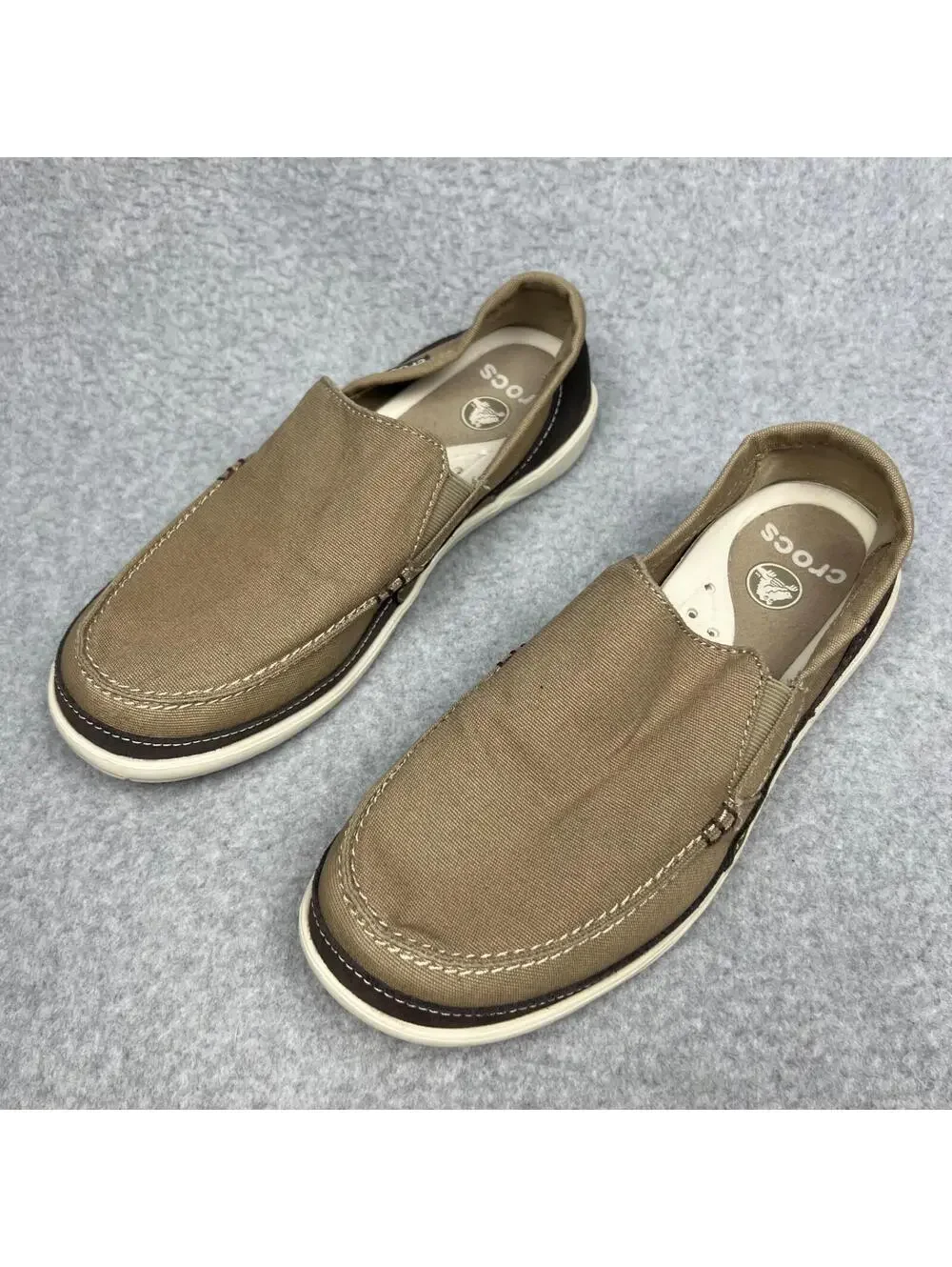 CROCS Canvas Slip On Boat Shoe Loafers Mens 7 /Wmn 9  LIghtweight Casual Beach